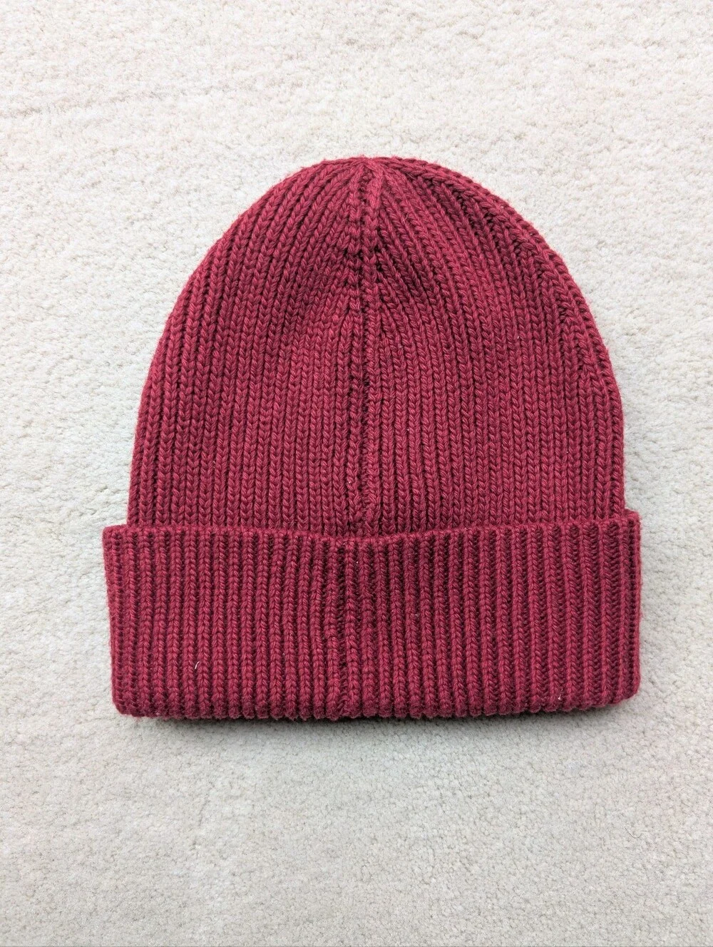 Ribbed Red Beanie